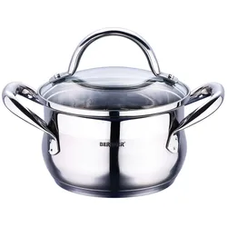 Topf GOURMET mit Glasdeckel - silber