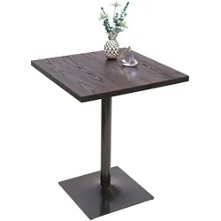 Mendler Bistrotisch HWC-H10, Bartisch Thekentisch, Industrial Gastronomie Ulme Holz FSC®-zertifiziert 76x60x60cm ~ dunkelbraun
