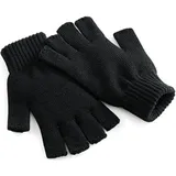 Beechfield | Strickhandschuhe mit halben Fingern / Black / L/XL