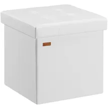 CASARIA CASARIA® Faltbarer Sitzhocker mit Stauraum Kunstleder Weiß
