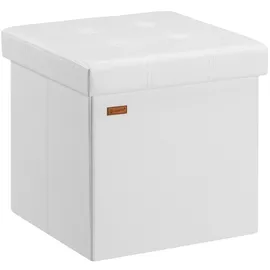 CASARIA CASARIA® Faltbarer Sitzhocker mit Stauraum Kunstleder Weiß