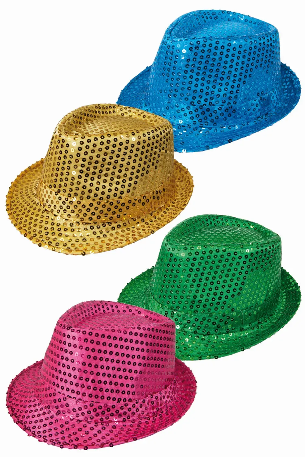 Glitzer-Hut in verschiedenen Farben Größe 58, für Karneval Geburtstag, 1 Stk.