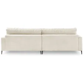 KAWOLA Ecksofa Cara Cord Recamiere links cremeweiß