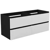 duschspa Waschtisch Unterschrank Waschtischunterschrank Waschbeckenunterschrank Badschrank, 50-120cm Hängeschrank, Matt / Hochglanz schwarz 120 cm x 52 cm x 46.3 cm