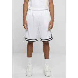 Karl Kani Stoffhose KARL KANI "Karl Kani Herren Signature Mesh Shorts", Herren, Gr. XXL, US-Größen, weiß (weiß, schwarz), 100% Polyester, loose fit, Hosen Stoffhose