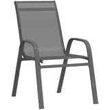 vidaXL Stapelbare Gartenstühle 2 Stk. Grau