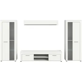 Möbel Kraft Wohnwand ¦ weiß ¦ Maße (cm): B: 310 H: 159 T: 35.0