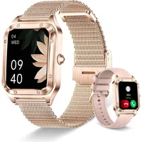 Colesma Damen Smartwatch 1.59 Zoll mit Bluetooth Anruf, Sprachassistent, Herzfrequenz, Blutdruck, SpO2 & Schlafmonitor - Silber