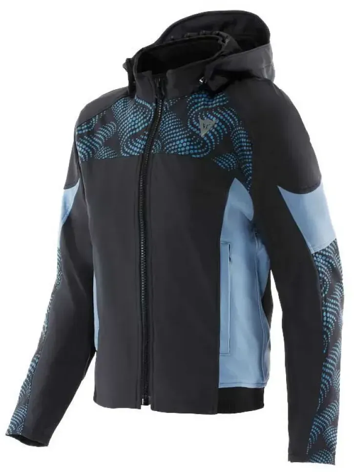 Dainese Softshell-hoodie-jacke - Black / Blue Mirage - 46