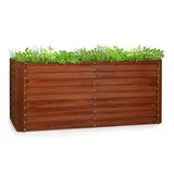 Blumfeldt Rust Grow Hochbeet Gartenbeet verzinktes Stahlblech Rost-Finish 200 x 90 x 100 cm