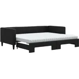 vidaXL Tagesbett Ausziehbar mit Matratzen Schwarz 90x190 cm Stoff