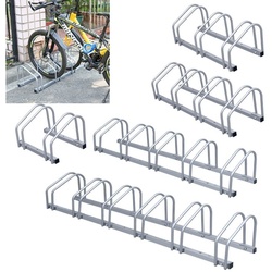 Gimisgu Fahrradständer Mehrfach-Stände 4 Fach Aufstellständer Radständer silberfarben