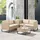 Juskys Polyrattan Lounge Santorini - Outdoor Sitzecke mit Beistelltisch & Auflagenbox - Creme