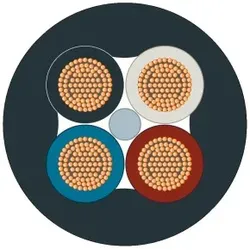 Siemens 6XV18012B Energy Cable, 4-adrig, Energieleitung, Litze 4x1, 5 mm2, schleppfähig, Meterware - 20 Meter