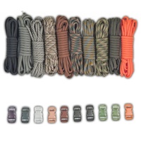 Paracord Planet Paracord Survival Bracelet Project Tan Colors Combo Kit with 100 Feet in 10 Colors and 10 Buckles