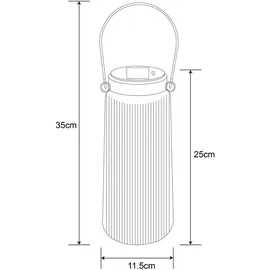 meineWunschleuchte 2er Set LED Solar Laterne Outdoor Gartenbeleuchtung Solarlampe Balkon, Höhe 25cm