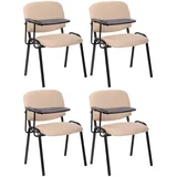 CLP 4er Set Stuhl Ken Mit Klapptisch Stoff I Gepolsterter Schulungsstuhl Mit Schreibtafel