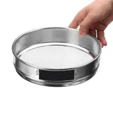 Maschensieb, rund, 304 Edelstahl, Mehlsieb, Küche, Lebensmittel, Bohnenfilter, Laborpulverfilter, Sieb, Backen, Lebensmittelsieb (Farbe: 35 Maschen, 0,5 mm, Größe: 25 cm Durchmesser