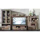 Innostyle Wohnwand mit Beleuchtung 4-tlg. Holz Natur im Maritim Stil
