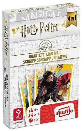ASS Altenburger Spiel, Familienspiel 22584064 - Harry Potter - Quartett 4 in 1, Kartenspiel,..., Strategiespiel bunt