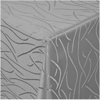 Moderno Tischdecke Tischdecke Stoff Damast Streifen Design Jacquard mit Saum, Oval 160x220 cm grau Oval 160x220 cm