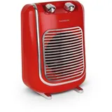 Thomson Vintage Heizlüfter, 2000 W, 2 Heizstufen, IPX1 Schutz, Thermostat, rot - Rot