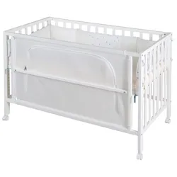 roba Room Bed 'safe asleep®', ca. 60 x 120 cm, 'Sternenzauber', Beistellbett inkl. Zubehör, weiß lackiert