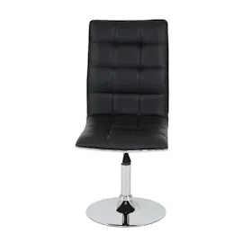 Mendler 2er-Set Esszimmerstuhl HWC-C41, Stuhl Küchenstuhl, höhenverstellbar drehbar, Kunstleder FSC®-zertifiziert ~ schwarz