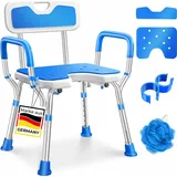 Kesser Duschhocker mit Lehne höhenverstellbar 38-54cm 150KG belastbar blau