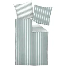 JANINE Interlock-Jersey59028 3 Gestreift Salbeigrün 135 x 200 cm + 80 x 80 cm