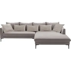 Ecksofa EXXPO - SOFA FASHION "Piazza, elegant und edel, Designsofa mit tollem Sitzkomfort", beige, B:321cm H:90cm T:187cm, Sofas, Longchair Ecke in hochwertiger Verarbeitung, Stellmaße 321x187cm