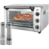 Bundle Set: Russell Hobbs Backofen Airfryer [5-in-1: Heißluftfritteuse, Minibackofen, Grill, Toaster, Warmhaltefunktion] Express 26680-56 + Salz und Pfeffer Mühle elekr. [2er Set] Edelstahl 23460-56