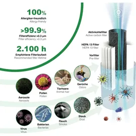 toGo Filter Akku-Luftreiniger tragbar (schwarz)