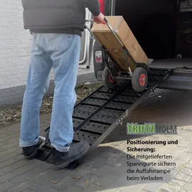 Trutzholm Auffahrrampe 199 cm 680 kg klappbar Aluminium gelocht schwarz 2 St.