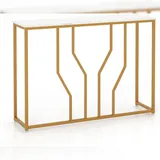 Costway Konsolentisch 110 x 30 x 80 cm Gold/Weiß