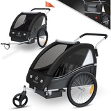 KESSER Kinderanhänger Sport-RX 2 in 1 Joggerfunktion shwarz