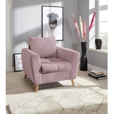 Home Affaire Sessel »Penelope Luxus«, mit besonders hochwertiger Polsterung für bis zu 140 kg pro Sitzfläche rosa