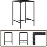 Garten-Bartisch Schwarz 70x70x110 cm Poly Rattan und Glas - Gartentisch - Outdoortisch - Bartisch - Rattan Tisch - Polyrattan Tisch