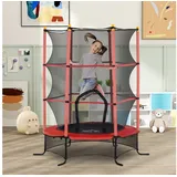 Homcom Kindertrampolin 163 x 163 cm inkl. Sicherheitsnetz Rot