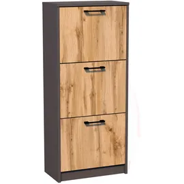 home collective Schuhregal 50 x 0 x 0 cm 3 Schubladen graphit Eiche schwarz