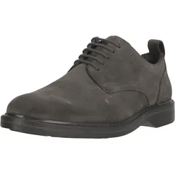Schnürschuh CLARKS "Aldwin Lace", Herren, Gr. 44,5, grau, elegant, Schuhe, mit Fersenschlaufe für einfaches Anziehen