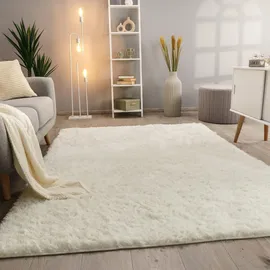 KADIMA DESIGN Teppich Weiß Rechteckig, 150x80 cm, in verschiedenen Größen erhältlich, Teppiche | Böden, Teppiche, Hochflorteppiche | Shaggys