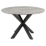 freiraum Esstisch Heaven, rund in Grau, Glas - Keramik - 75,5x119cm (HxD) grau
