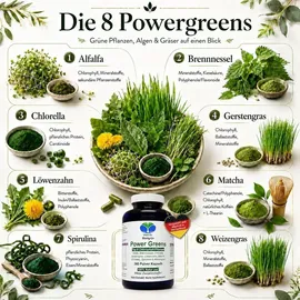 VitalLife Green Power Greens Top8 Chlorophyll Supergreens Kapseln 360 St.