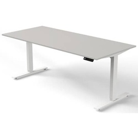 Kerkmann Move 3 elektrisch höhenverstellbarer Schreibtisch lichtgrau rechteckig, T-Fuß-Gestell weiß 180,0 x 80,0 cm