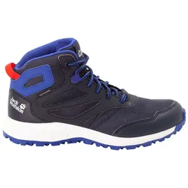 Jack Wolfskin Woodland Texapore Mid K Walking-Schuh, Night Blue/Red, 32 EU