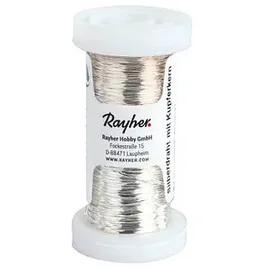 Rayher Silberdraht mit Kupferkern Basteldraht 0,3 mm 100 m