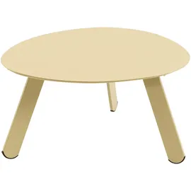 Lesli Living Beistelltisch Tiki oval Beige, Metall, organisch, eckig, 55x46x28 cm, gastro- und objekttauglich, Loungemöbel, Loungetische