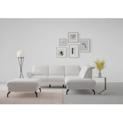 Ecksofa SIT & MORE "Fashion L-Form", silber, B:250cm H:84cm T:207cm, Sofas, wahlweise mit Kopfteilverstellung und Vorziehsitz, motorisch