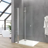 Duschabtrennung Walk In Dusche Glas Duschtrennwand 120x187cm mit Nano,Chromoptik,Sicherheitsglas,Klarglas
